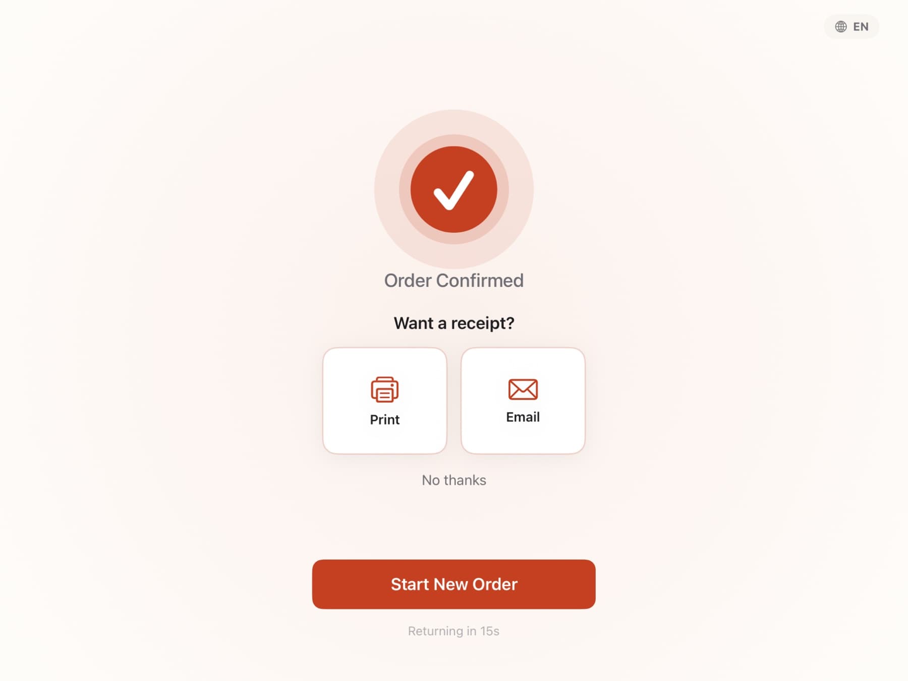 Order number lands fast